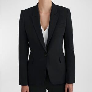 Women's Black Single-Button Tailored Blazer